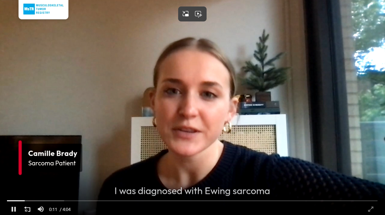 Vídeo en el que un paciente habla sobre su diagnóstico de sarcoma