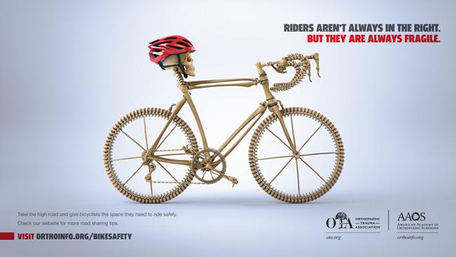 AAOS print public service advertisement for bike safety